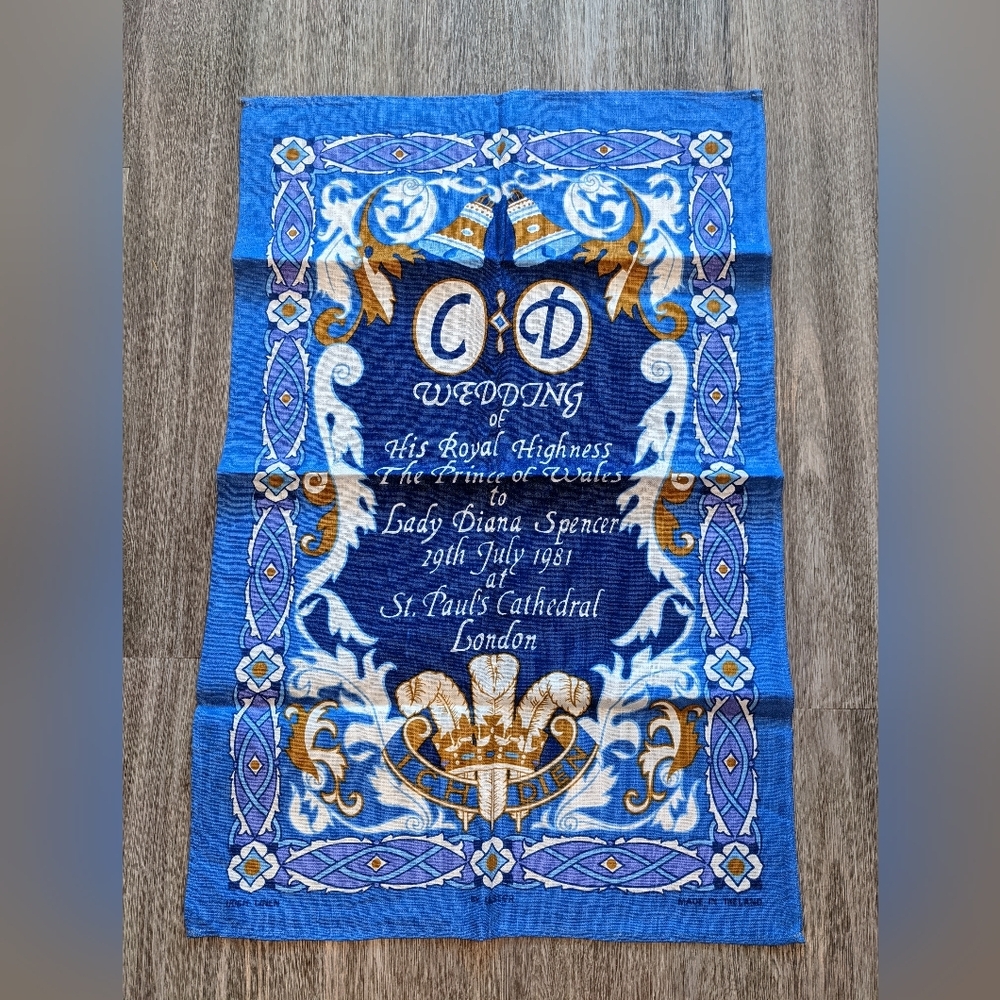 Vintage Commemorative 1981 Royal Wedding Tea Towel